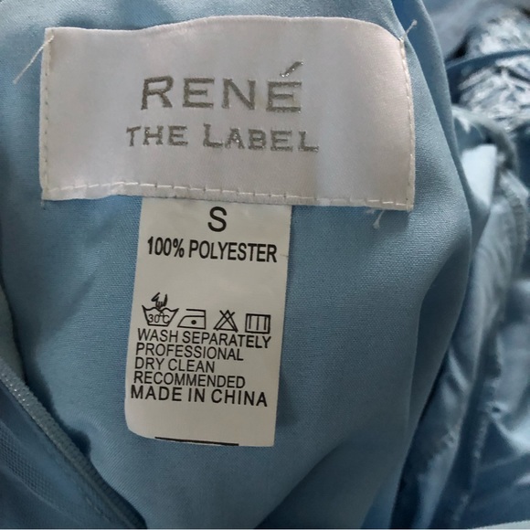 Rene beautiful chiffon & lace corset prom dress in sky blue - Picture 10 of 17